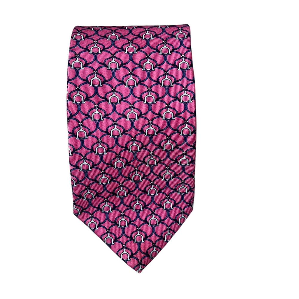 Brooks Brothers Silk Tie Business Old Money Preppy Office Equestrian Event Pink
